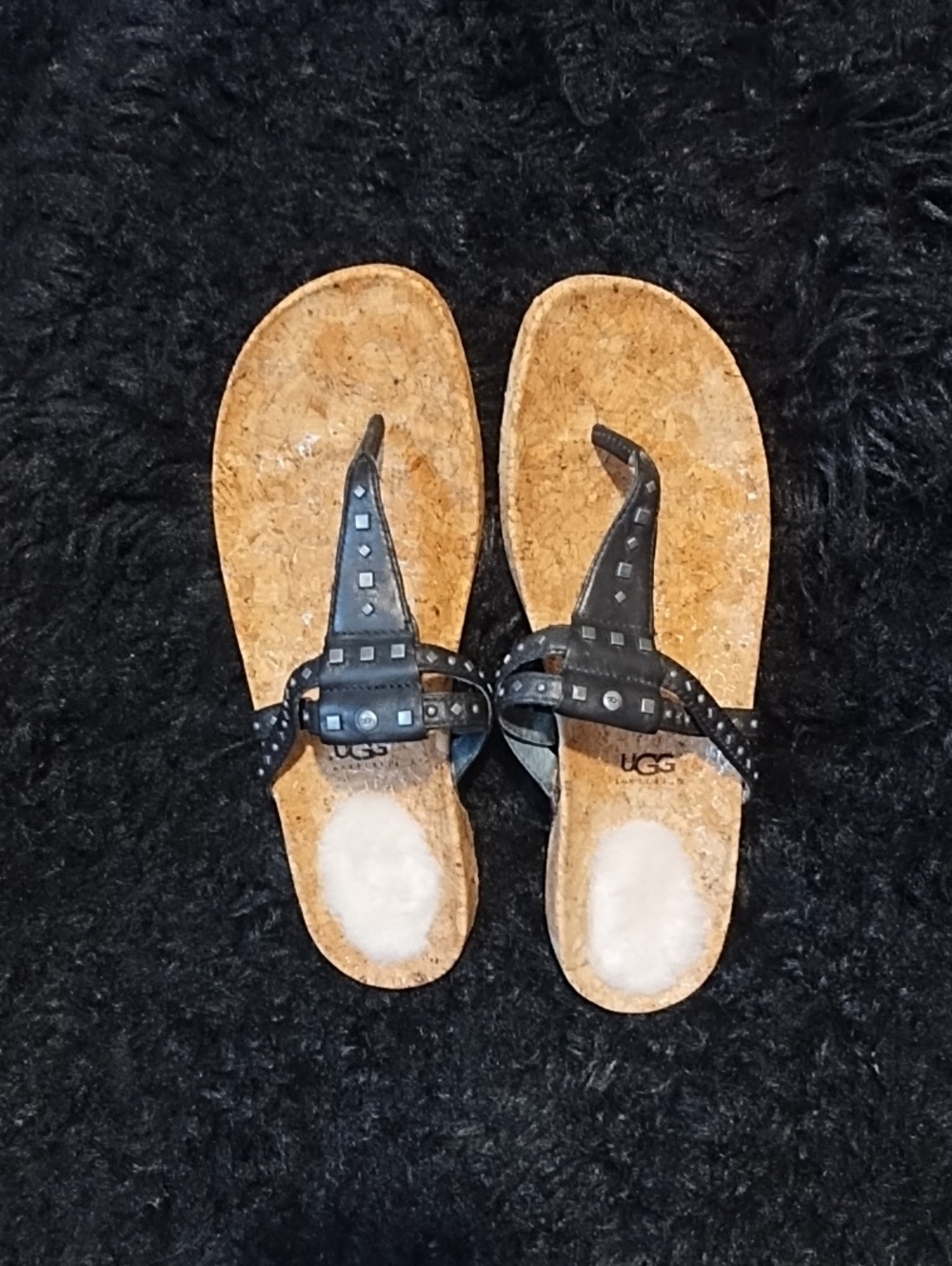 UGG Very Nice Black Sandals Size 10. Very Good Condition.